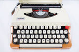 Vintage 1980's Brother Charger 22 Portable Typewriter with Case, Japan, Orange
