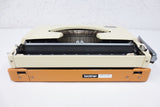 Vintage 1980's Brother Charger 22 Portable Typewriter with Case, Japan, Orange