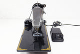 Vintage 1952 Singer Featherweight 221K Portable Sewing Machine with Original Case, Food Pedal and 8 Accessories