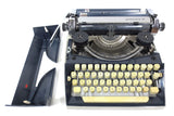 Vintage Adler Typewriter Gabriele 35 Model from Western Germany, Dark Blue, Silver