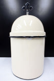 Antique Holy Water Font Dispenser 12.5" Enamel, Nickel Plated Cross & Faucet