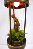 Vintage Mineral Oil Rain Drop Ceiling Light Lamp 21" Tall, Woman Bathing, Drip Motion