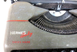 Vintage 1940's Hermes Baby Portable Typewriter with Case, Paillard Switzerland