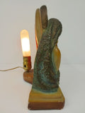 Vintage TV Lamp Light 13" Large 1940s Red Fiberglass Shade, Religious Baby Jesus