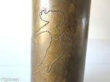 WWII 1942 Trench Art Brass Officers Candeler, Pinup Girl, 12' High, 60mm Caliber