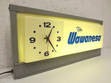 Vintage Wawanesa Neon Sign and Clock, Ceiling Light Advertisement or Stand Alone