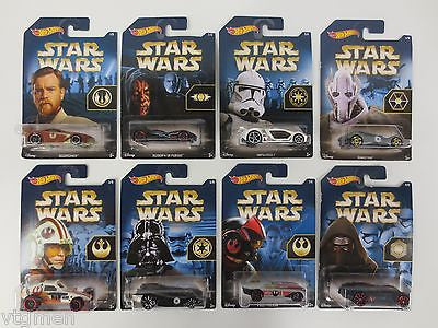 Complete Star Wars Hotwheels Series 1 to 8, Force Awakens Hotweels Car Series