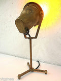 Vintage Tripod Spotlight 7" Diameter, All Bronze Industrial Floor Lamp 150 Watts