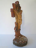 WWII 1938 Plaster Church Crucifix 15" Tall, Arma Christi Weapons of Christ Blood