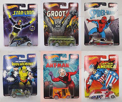 Complete Marvel Hot Wheels Pop Art Car Series 1 to 6, Superheros Car Series