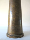 WWII 1942 Trench Art Brass Officers Candeler, Pinup Girl, 12' High, 60mm Caliber