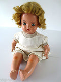 Vintage Composition Doll 20" Tall, Reliable Canada Doll, Eyelids, Sound, Mohair