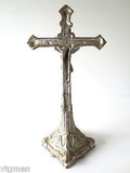 Antique Cast Iron Church Crucifix, Last Rites Cross, Altar Tabernacle, Germany