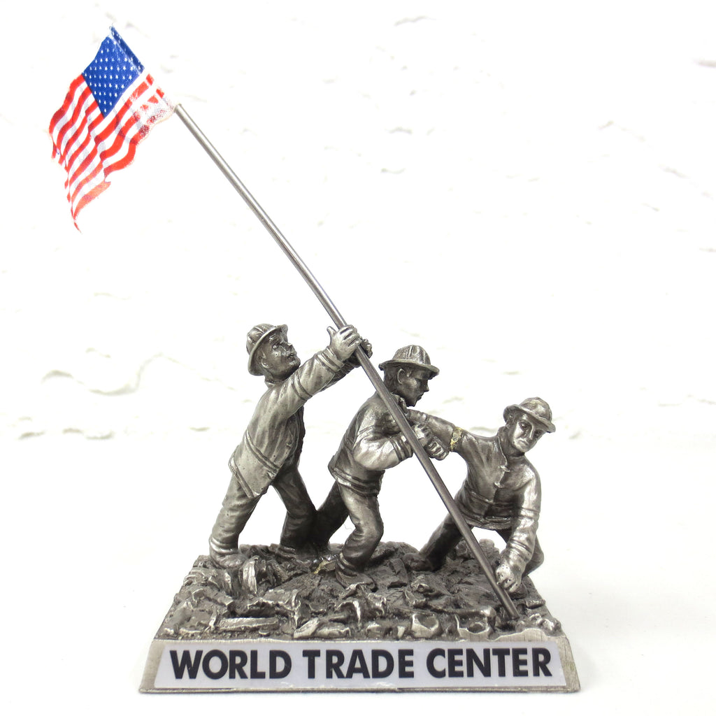 World Trade Center New York 9/11 Ground Zero Workers Souvenir, Pewter, American Flag