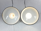 Industrial White Porcelain Enamel Ceiling Light 16", Vintage Benjamin Shades