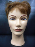 Vtg Pivot Point Eva Mannequin Head 11" Short Brown Hair Cut, Store Display, Prop