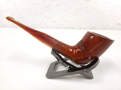 Vintage Tobacco Pipe by Paradis Montreal Quebec, Never Used, Hand Carved Eye, Caramel Butterscotch