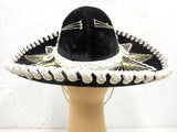 Vintage 15" Black Felt Sombrero Signed Pigalle, Kid Medium Hat Size 6 3/8" 51 cm 20 1/8", Mexican Mariachi Hat