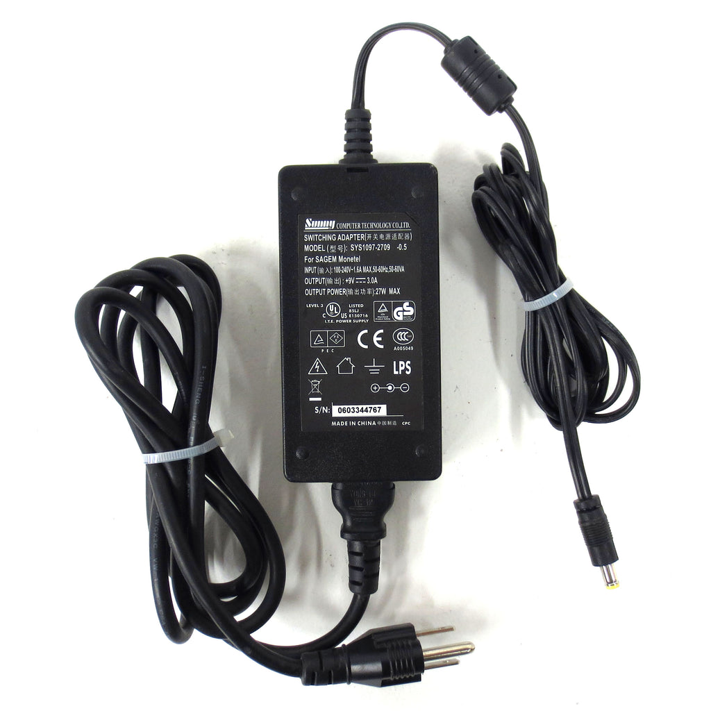 Sunny Switching Adapter 9V 2.0A 27W Power Supply SYS1097-2709 for Sagem Monetel