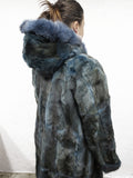 Spectacular Blue Mink Ladies Fur Coat Jacket Signed Luigi di Firenze 46" Long