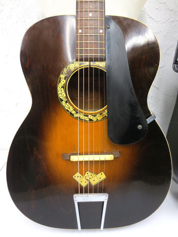 1930s Regal Guitar RARE LE DOMINO BIG BOY Model w/Case, Willy Lamothe