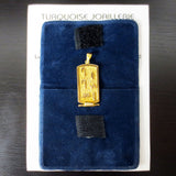 18k Yellow Gold Egyptian Hieroglyphic Cartouche Necklace Pendant from Cairo