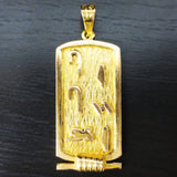 18k Yellow Gold Egyptian Hieroglyphic Cartouche Necklace Pendant from Cairo