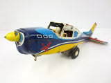 Vintage 15" Cessna 210 Tin Toy Wind-Up Airplane by Y Yonezawa Japan for Parts