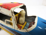 Vintage 15" Cessna 210 Tin Toy Wind-Up Airplane by Y Yonezawa Japan for Parts