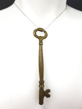 Original Antique Brass Jail Prison Skeleton Key, Solid Barrel, Very Long 4.5"