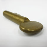 Original Antique Brass Skeleton Key 2", Hollow Barrel, Unusual Solid Bow
