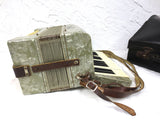 Vintage Alvari Germany Piano Accordion with Case, Mother of Pearl, 12 Bass