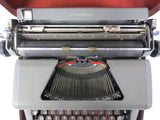 Vintage Royal Citadelle Portable Typewriter with Red Interior Case, Rugged Gray