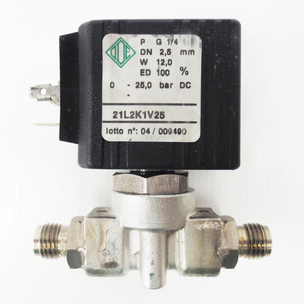 ODE Direct Acting Solenoid Valve Model 21L2K1V25, G 1/4" Pipe, 0-25 bar DC, 12W