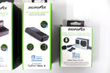 New DigiPower Re-Fuel 2 Batteries 3 Chargers 1 Microphone Lavalier Mic GoPro 3-4