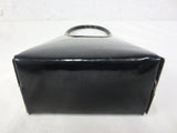 Vintage Triangular Rigid Handbag 12", Black & Chrome, Art Deco Style