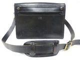 Vintage Police Shoulder Leather Bag 11 X 9", 4 Pockets, Black Police Purse