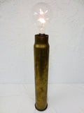 23" Tall Trench Art Lamp made with a 3" 50 Cal Brass Shell, Used on Army Boat
