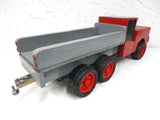 26" Long Vintage Service Truck with Air Intake on Hood, Folk Art Toy, Red