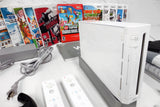 Lot Nintendo Wii Console w/ Manual 11 Games 2 Remotes 2 Nunchuck 2 Steering Wheels, Konami Mat