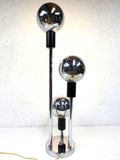 Mid Century Chrome Light Lamp 32", Atomic Age, 3 Chrome Balls, Eames Reggiani