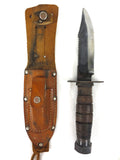 Vintage Japanese Pilot Military Combat Survival Knife 9", Stone and Sheath