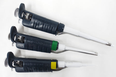 Gilson Pipetman Set of 3 Pipette Pipettor Pipet Variable P2 P200 and P1000 µL