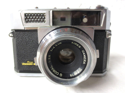 Rare Aires 35mm Camera Viscount Model with Aires Q Coral 2.8, 4.5cm Lens