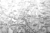Antique 1878 Victorian Map of Greater Manchester England, Ordnance Colonel Colby
