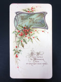 Antique Christmas Holy Card France 2 pages, Bouasse-Lebel Paris, All My Wishes