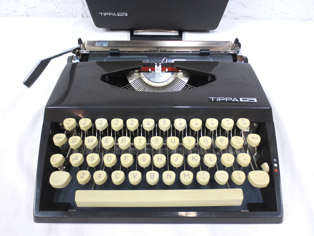 Vintage 1960s Adler Grundig Tippas S Portable Typewriter with Case, West Germany
