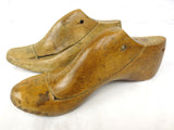 Antique Primitive Women Wood Shoe Form Matching Pair, Shoemaker's Shoe Mold 9.5"