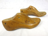 Antique Primitive Women Wood Shoe Form Matching Pair, Shoemaker's Shoe Mold 9.5"