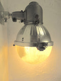 Vintage 1960s Holophane Street Globe Light Fixture 12" Dia, Industrial Spotlight